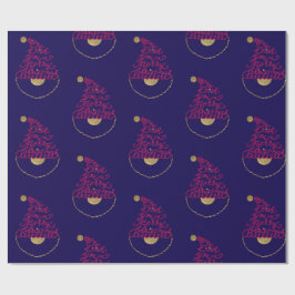 Glitter Santa Script Cute Modern Christmas  Presentpapper