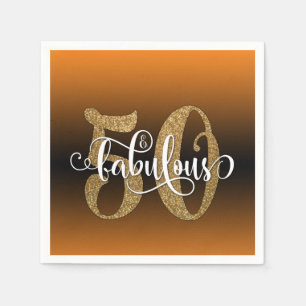 Glitter & Script 50 & Fabulous, Orangens födelseda Pappersservett