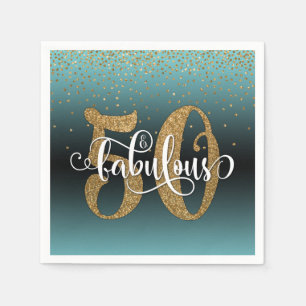 Glitter Script 50 & Fabulous Turquoise Black Ombre Pappersservett