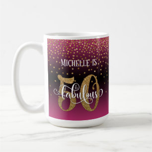 Glitter & Script 50 & Fantastisk, Het Rosa Ombre Kaffemugg