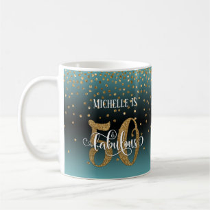 Glitter Script 50 & Fantastisk Turkos Svart Ombre Kaffemugg