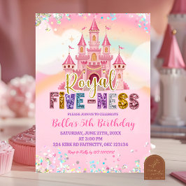 Glitter Sequin Royal fiveness birthday Inbjudningar