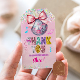 Glitter Sequins Disco Ball Girl Presentetikett