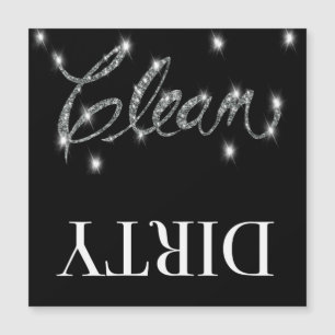 Glitter ser ren, smutsig diskmaskin Magnet