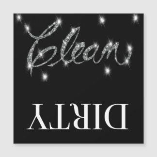 Glitter ser ren, smutsig diskmaskin Magnet