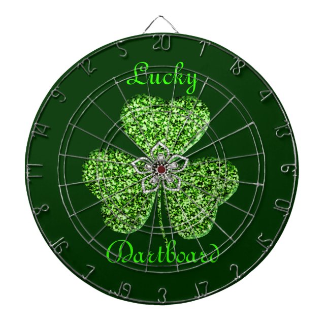 Glitter Shamrock and Flower Dart Board Darttavla (Framsidan)