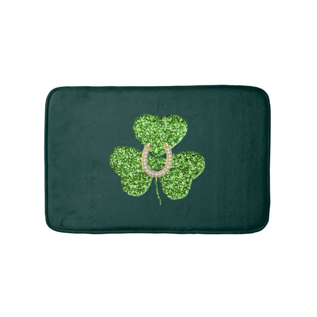 Glitter Shamrock and Horseshoe Bath Mat Badrumsmatta (Framsidan)