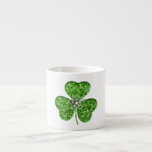 Glitter Shamrock och Flower Espresso Mugg Espressomugg