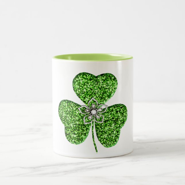 Glitter Shamrock och Flower Mugg (Center)