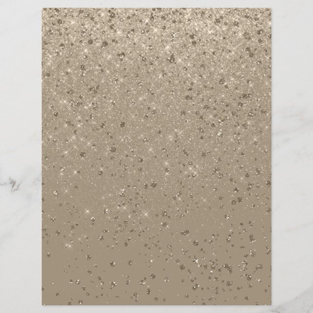 Glitter Shimmer Champagne Guld Skrapbok Papper (Framsida)