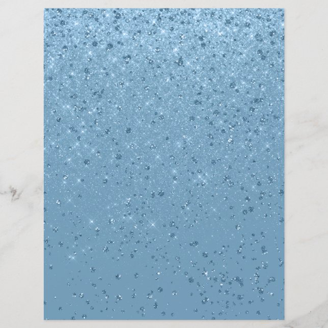 Glitter Shimmer Papper Aqua Scrapbook Papper (Framsida)