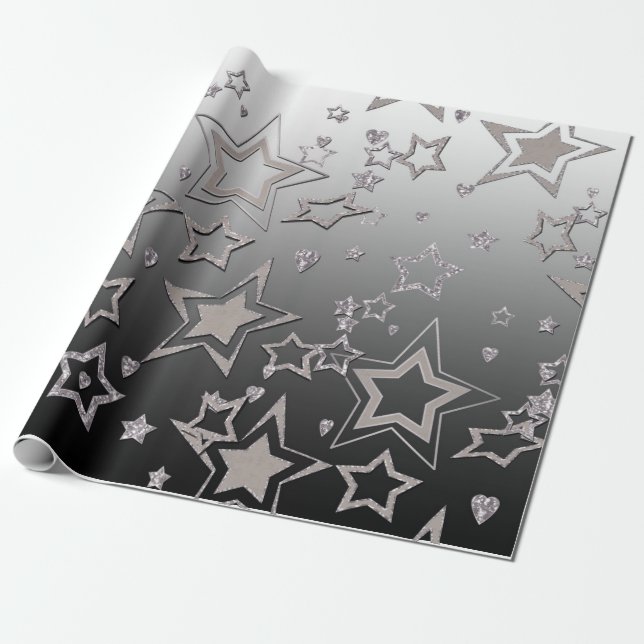 Glitter shine-konetti -gradienten i party presentpapper (Utrullad)