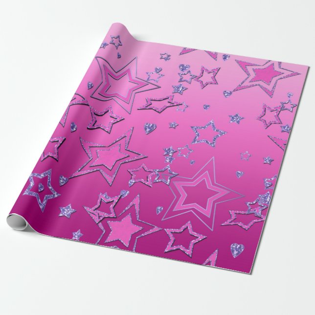 Glitter shine-konetti -gradienten i party presentpapper (Utrullad)