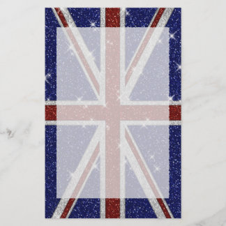 Glitter Shiny Gnistra Union Jack Flagga Brevpapper