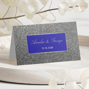 Glitter Silver Bröllop Plats Placeringskort