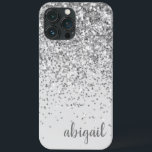 Glitter Silver Elegant Modern Monogram Namn<br><div class="desc">Anpassat skript med monogrammet namn modern snyggt faux glitter och elegant girly silver Lägg till ditt namn iPhone 13 Pro Max Trendig Fodral är personlig och perfekt för Sverige 16, 13:e, 21:a, 30:e, 40:e, 50:e, 60:e, 70:e, Födelsedagsfest, Bröllop, dag, 4:e, Alla hjärtans dagar , Quinceanera, Mors dag, Bachelorette Party, årsdag...</div>