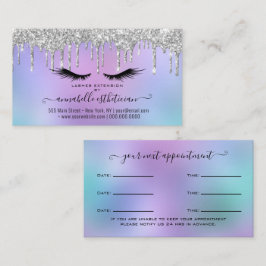 Glitter Silver Eyelash Extension Möte Visitkort