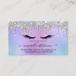 Glitter Silver Eyelash Extension Möte Visitkort