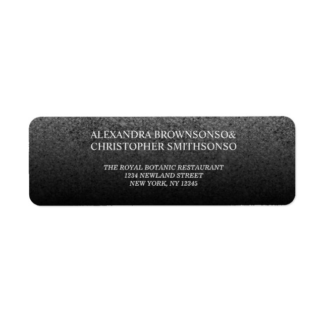 Glitter Silver Gnistra Nya Vinnarna Bröllop Returadress Etikett (Framsidan)