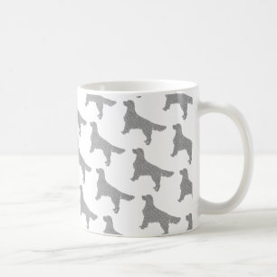 Glitter Silver Golden Retriever Mönster Kaffemugg