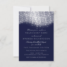 Glitter Silver Grå Vit Blå Marin Vit Elegant Inbjudningar