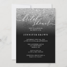 Glitter Silver SPARKle Bröllopsdusch Signatur Inbjudningar