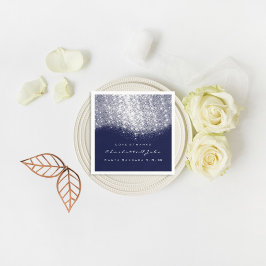 Glitter Silver WhiteBlue Navy White Tack Namn Pappersservett