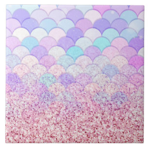 Glitter Sjöjungfru Kakelplatta