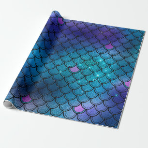 Glitter Sjöjungfru Scale Mönster Presentpapper