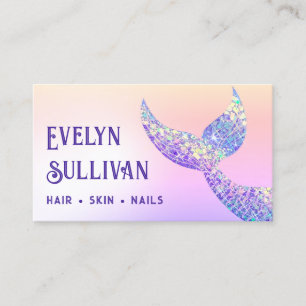Glitter sjöjungfru svan faux foil affärskort visitkort