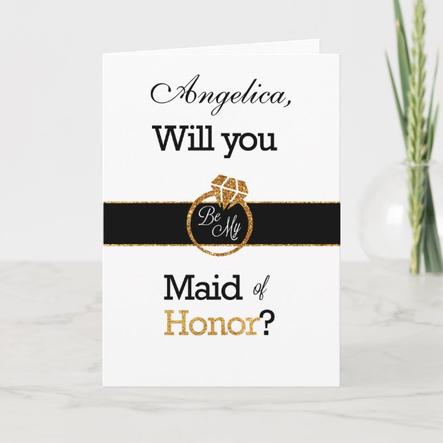 Glitter ska dig är min maid of honorinbjudan inbjudan (Framsida)