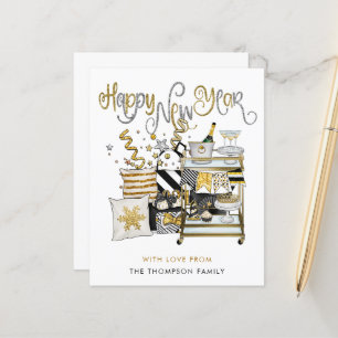 GLITTER-skript Gott nytt år i BUDGET Black Guld