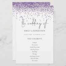Glitter-skriptBröllopsprogrammet Budget Lila