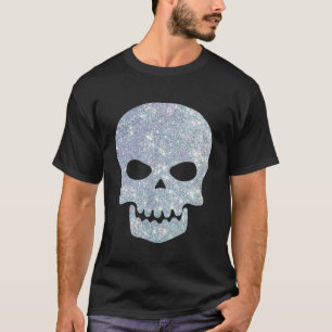 GLITTER SKULL SPOOKY SILVER GNISTRA T SHIRT
