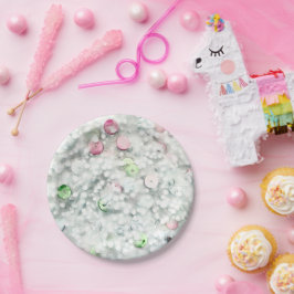 Glitter Slime Party Plates White