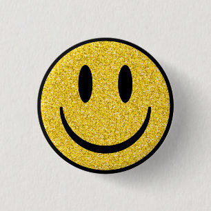 Glitter Smile Ansikte Knapp