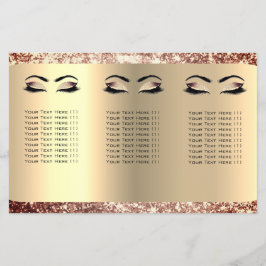 Glitter Smink Ögon Franks Hår Rose DL 3 Broschyr Flygblad