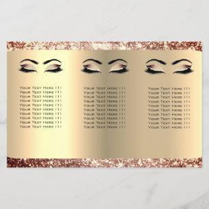 Glitter Smink Ögon Franks Hår Rose DL 3 Broschyr Flygblad