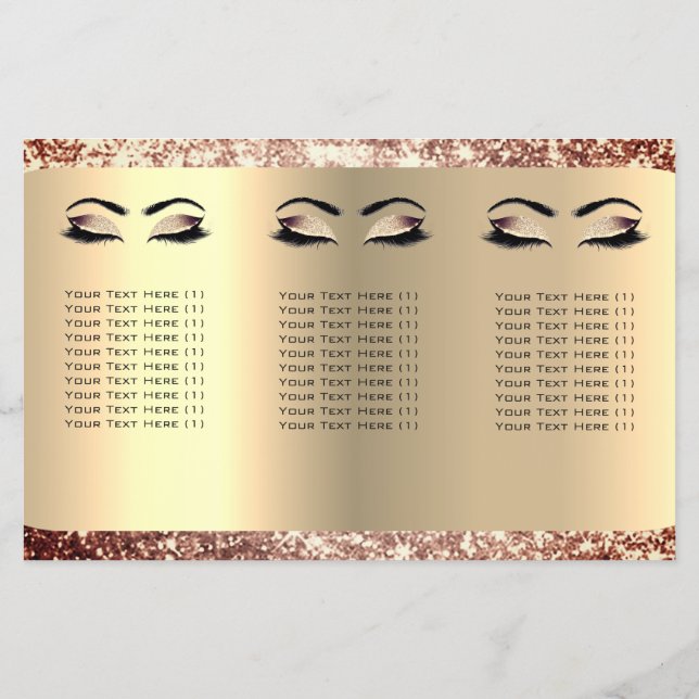Glitter Smink Ögon Franks Hår Rose DL 3 Broschyr Flygblad (Baksidan)