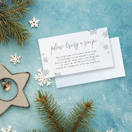 Glitter Snöflingor för fram en Recept-Möhippa Tilläggskort