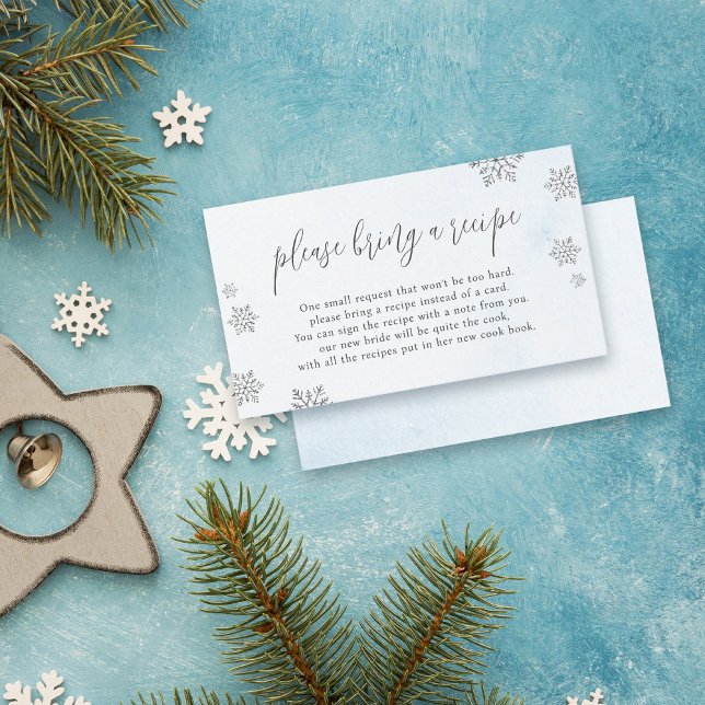 Glitter Snöflingor för fram en Recept-Möhippa Tilläggskort (Skapare uppladdad)