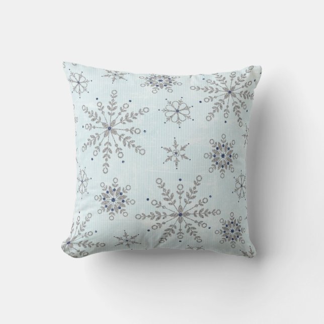 Glitter Snöflingor kuch Dekorativ kudde (Framsida)