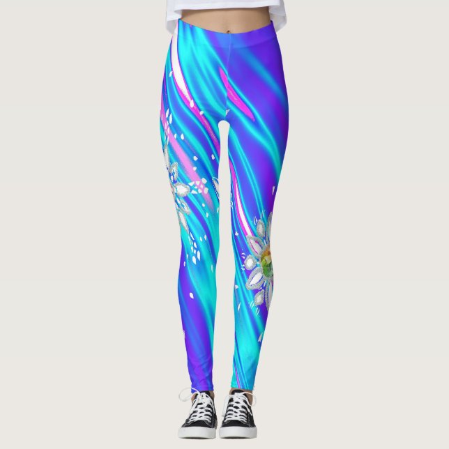 Glitter snöflingor leggings (Framsida)