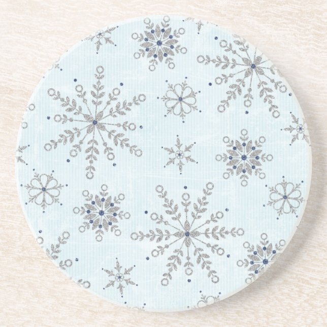 Glitter Snöflingor Underlägg (Framsidan)