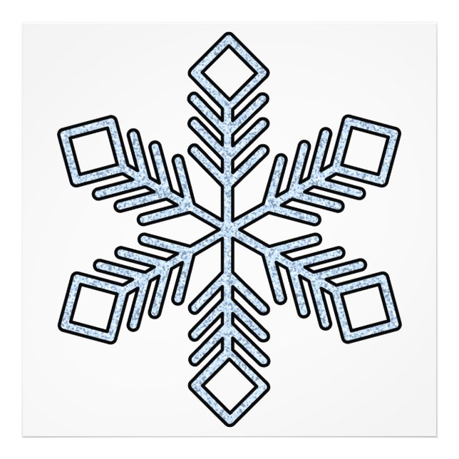 Glitter Snowflake - Baby Blue Branches Fototryck (Framsidan)