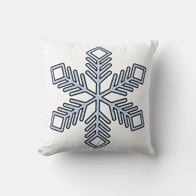 Glitter Snowflake - Baby Blue Branches Kudde (Framsida)