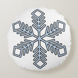 Glitter Snowflake - Baby Blue Branches Rund Kudde
