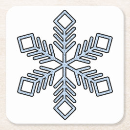 Glitter Snowflake - Baby Blue Branches Underlägg Papper Kvadrat