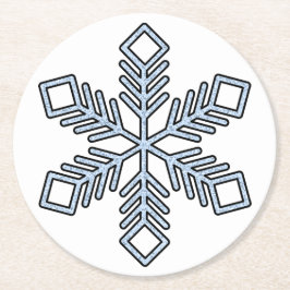 Glitter Snowflake - Baby Blue Branches Underlägg Papper Rund