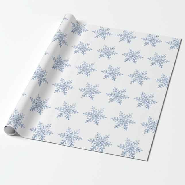 Glitter Snowflake Mönster Presentpapper (Utrullad)